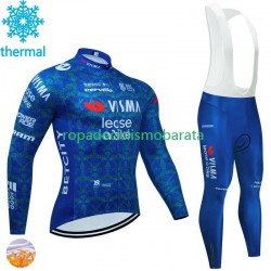 Invierno Maillot y Culotte Largos con Tirantes Visma Lease A Bike Tdf 2024 Blanc Hombres