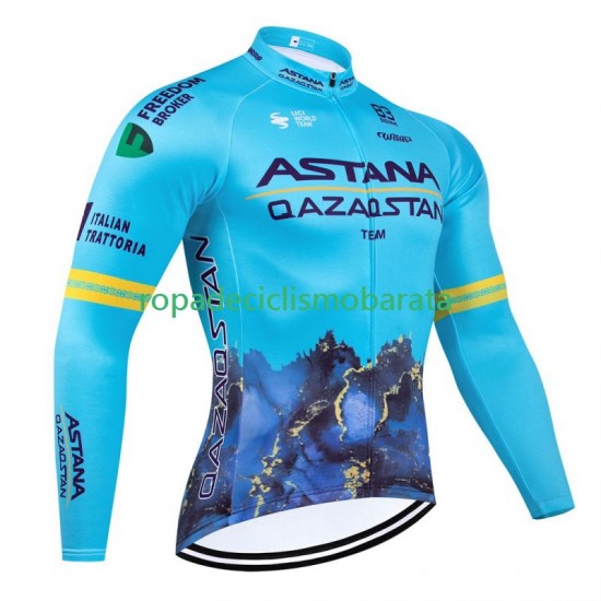 Maillot Manga Larga Astana Qazaqstan 2024 Hombres N001