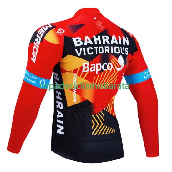 Maillot Manga Larga Bahrain Victorious 2023 Hombres