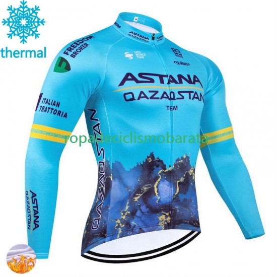 Invierno Maillot Astana Qazaqstan 2024 Hombres N001
