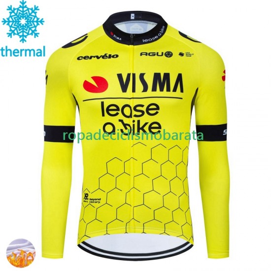 Invierno Maillot Visma Lease A Bike 2024 Hombres