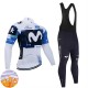 Invierno Maillot y Culotte Largos con Tirantes Movistar Team 2025 Hombres N001