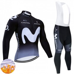Invierno Maillot y Culotte Largos con Tirantes Movistar Team 2025 Hombres
