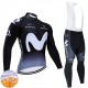 Invierno Maillot y Culotte Largos con Tirantes Movistar Team 2025 Hombres