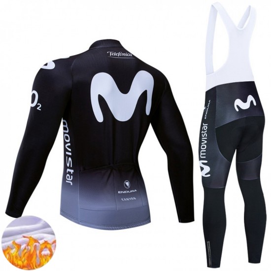 Invierno Maillot y Culotte Largos con Tirantes Movistar Team 2025 Hombres