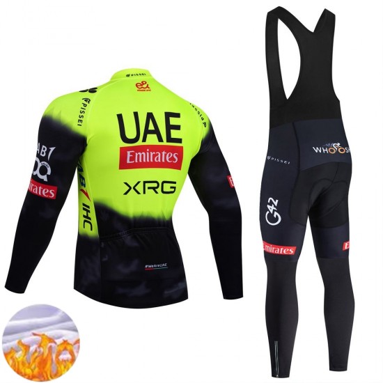 Invierno Maillot y Culotte Largos con Tirantes UAE Team Emirates XRG 2025 Hombres