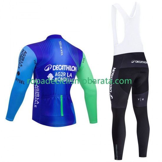 Maillot y Culotte Largos con Tirantes pro decathlon ag2r 2025 Hombres