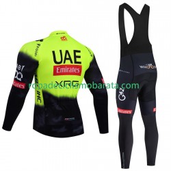 Maillot y Culotte Largos con Tirantes pro uae team emirates 2025 fluo Hombres