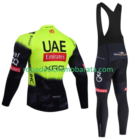 Maillot y Culotte Largos con Tirantes pro uae team emirates 2025 fluo Hombres