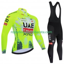 Maillot y Culotte Largos con Tirantes pro uae team emirates xrg tdf editon race fluo 2025 Hombres
