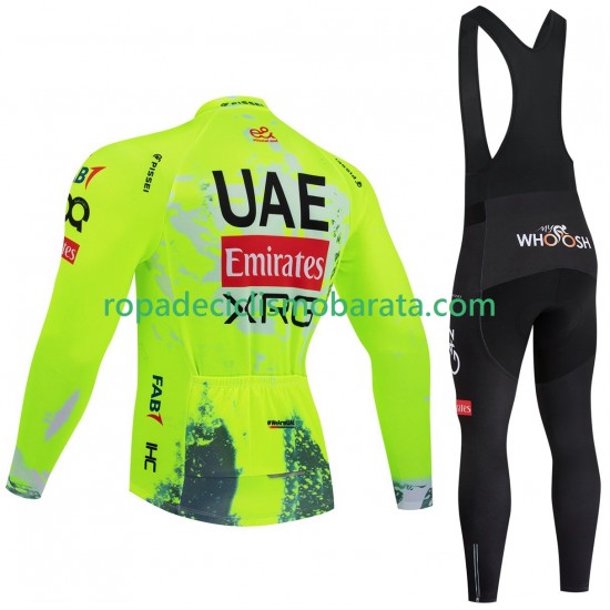 Maillot y Culotte Largos con Tirantes pro uae team emirates xrg tdf editon race fluo 2025 Hombres