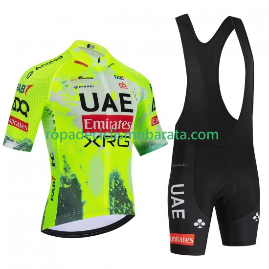 Maillot y Culotte con Tirantes equipe pro uae team emirates xrg tdf editon race fluo 2025 Hombres