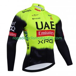 Maillot Manga Larga equipe pro uae team emirates 2025 fluo Hombres