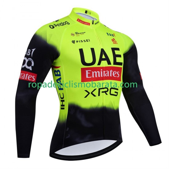 Maillot Manga Larga equipe pro uae team emirates 2025 fluo Hombres