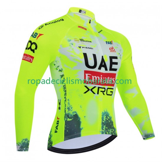 Maillot Manga Larga equipe pro uae team emirates xrg tdf editon race fluo 2025 Hombres
