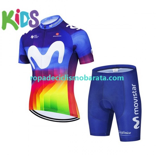 Maillot y Culotte Corto 2021 Movistar team Niños N001