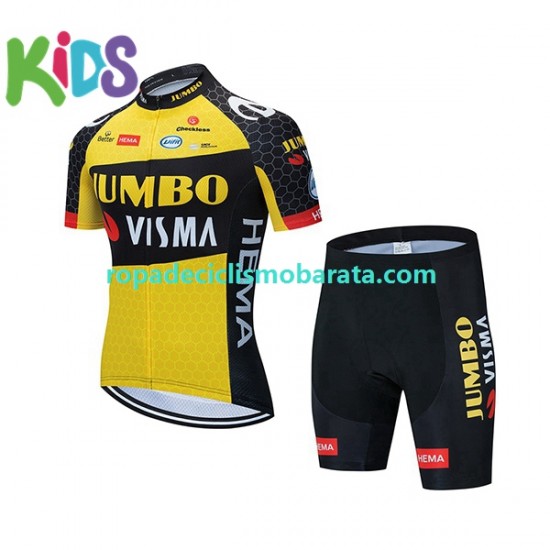 Maillot y Culotte Corto 2021 Team Jumbo-Visma Niños N001