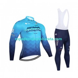 Maillot y Culotte Largos con Tirantes 2022 Astana Qazaqstan Team Hombres N001