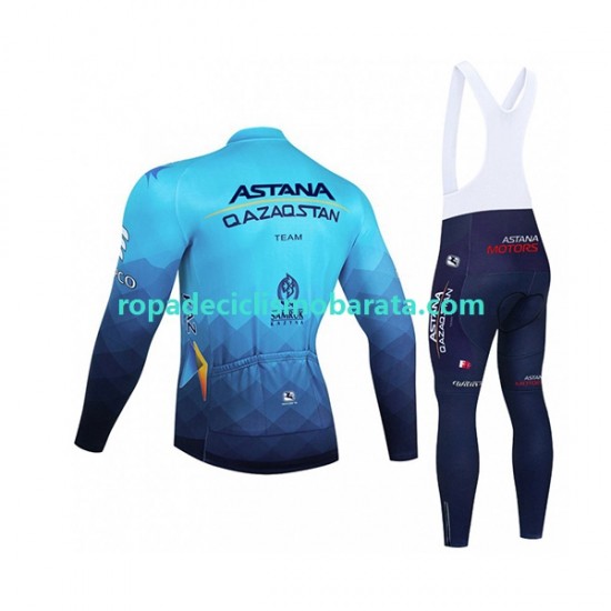 Maillot y Culotte Largos con Tirantes 2022 Astana Qazaqstan Team Hombres N001