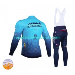 Invierno Maillot y Culotte Largos con Tirantes 2022 Astana Qazaqstan Team Hombres N001