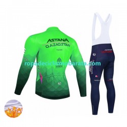Invierno Maillot y Culotte Largos con Tirantes 2022 Astana Qazaqstan Team Hombres N003