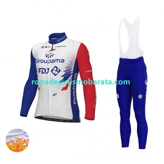 Invierno Maillot y Culotte Largos con Tirantes 2022 Groupama-FDJ Hombres N001