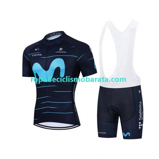 Maillot y Culotte con Tirantes 2022 Movistar Team Hombres N001
