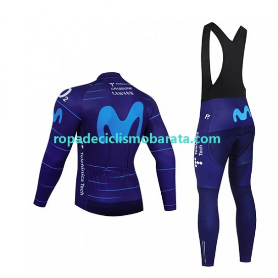 Maillot y Culotte Largos con Tirantes 2022 Movistar Team Hombres N002