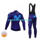 Invierno Maillot y Culotte Largos con Tirantes 2022 Movistar Team Hombres N002