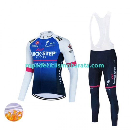 Invierno Maillot y Culotte Largos con Tirantes 2022 Quick-Step Alpha Vinyl Team Hombres N001