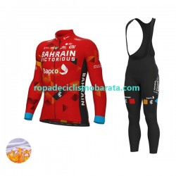 Invierno Maillot y Culotte Largos con Tirantes 2022 Team Bahrain Victorious Hombres N001