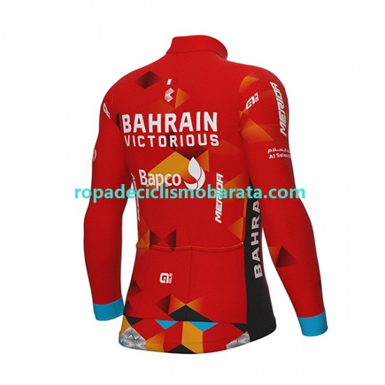 Maillot Manga Larga 2022 Team Bahrain Victorious Hombres N001
