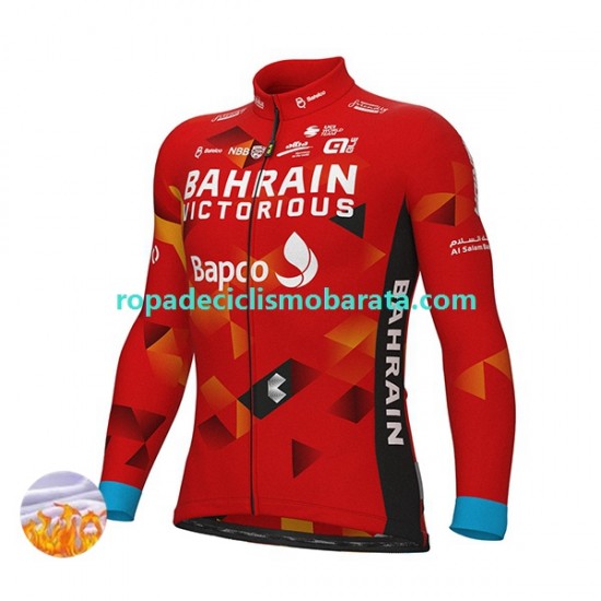 Invierno Maillot 2022 Team Bahrain Victorious Hombres N001