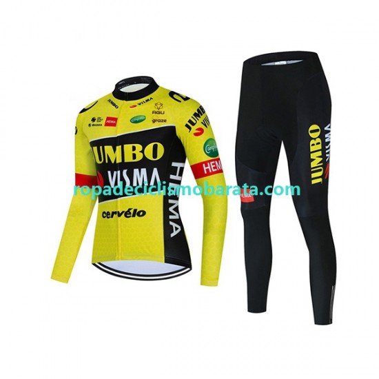 Maillot y Culotte Largos 2022 Team Jumbo-Visma Mujeres N001
