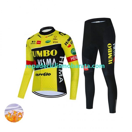 Invierno Maillot y Culotte Largos 2022 Team Jumbo-Visma Mujeres N001