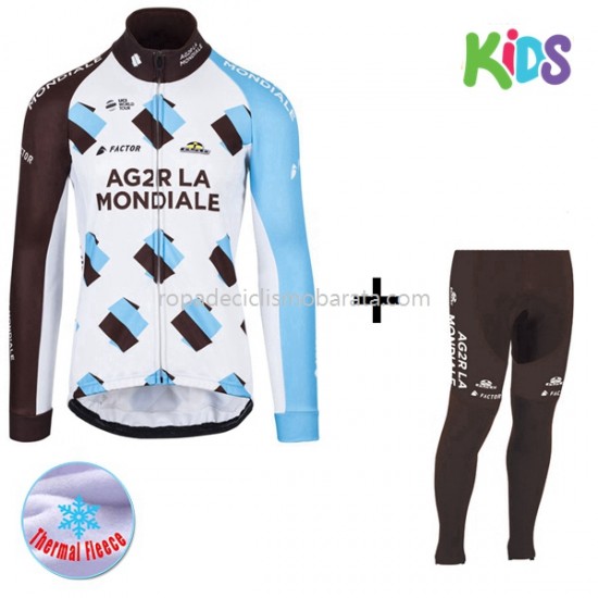 Invierno Maillot y Culotte Largos 2017 AG2R La Mondiale Niños M001