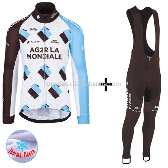Invierno Maillot y Culotte Largos con Tirantes 2017 AG2R La Mondiale M001