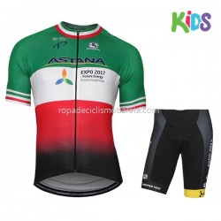 Maillot y Culotte Corto 2017 Astana Pro Team Niños M005