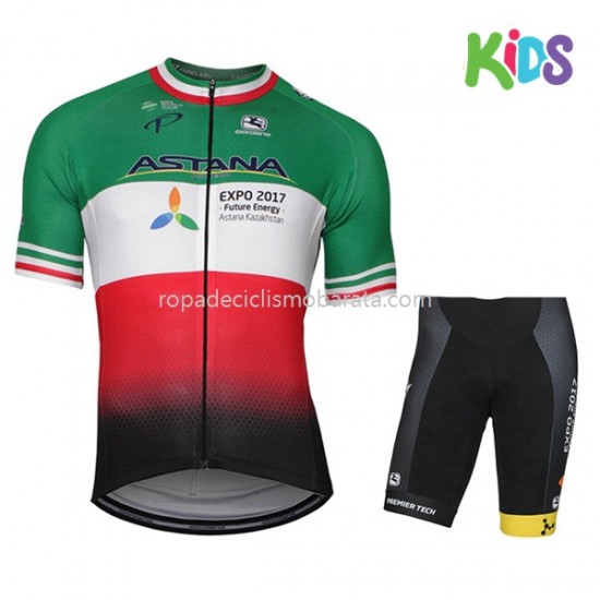 Maillot y Culotte Corto 2017 Astana Pro Team Niños M005
