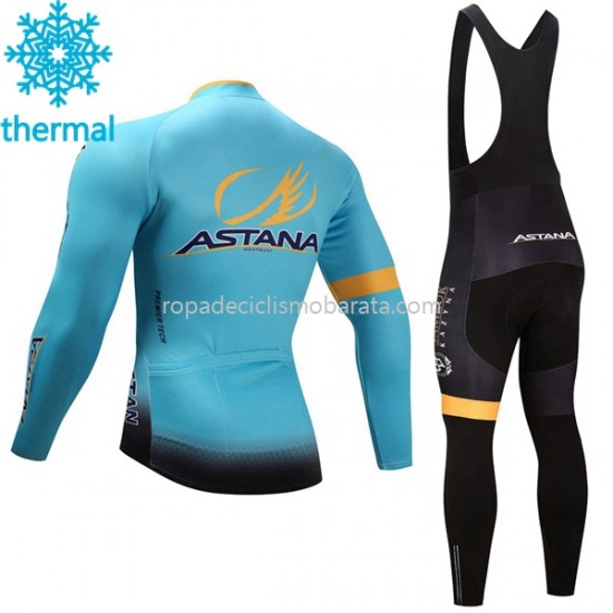 Invierno Maillot y Culotte Largos con Tirantes 2017 Astana Pro Team M001