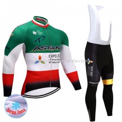 Invierno Maillot y Culotte Largos con Tirantes 2017 Astana Pro Team M004
