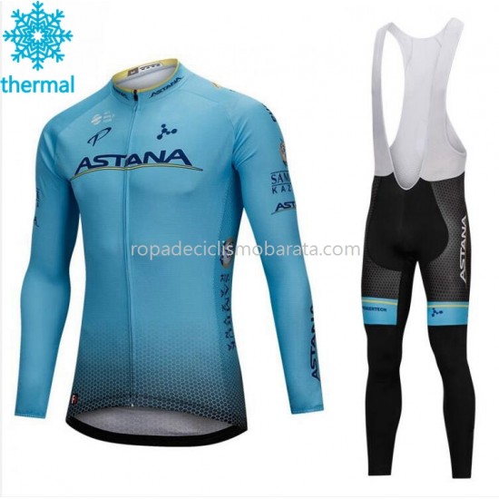 Invierno Maillot y Culotte Largos con Tirantes 2018 Astana Pro Team M001