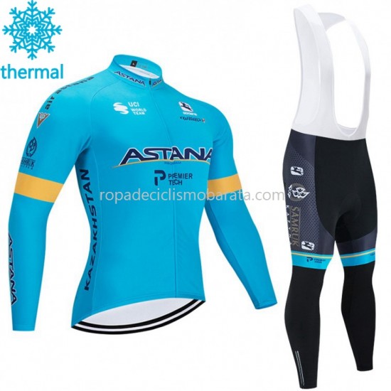 Invierno Maillot y Culotte Largos con Tirantes 2020 Astana Pro Team M001