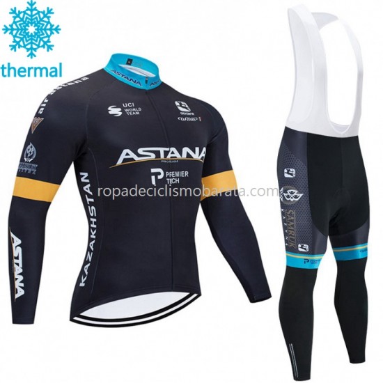 Invierno Maillot y Culotte Largos con Tirantes 2020 Astana Pro Team M002