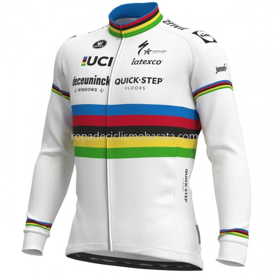 Ensemble cuissard vélo et maillot cyclisme hiver pro DECEUNINCK QUICK STEP 2020 Noir