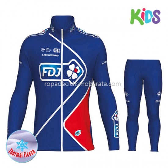 Invierno Maillot y Culotte Largos 2017 FDJ Niños M002
