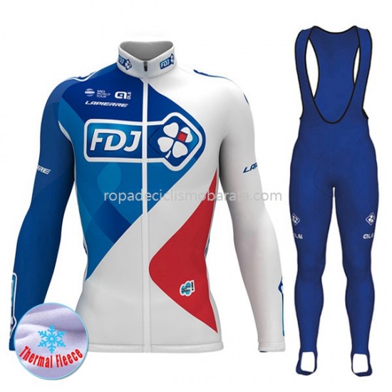 Invierno Maillot y Culotte Largos con Tirantes 2017 FDJ M001
