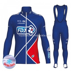 Invierno Maillot y Culotte Largos con Tirantes 2017 FDJ M002
