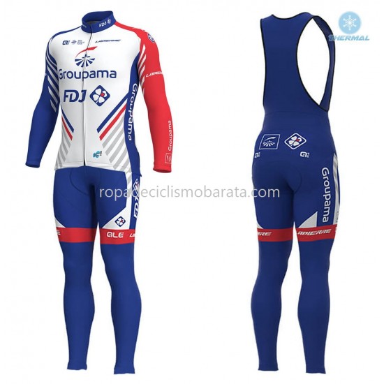 Invierno Maillot y Culotte Largos con Tirantes 2018 FDJ M001