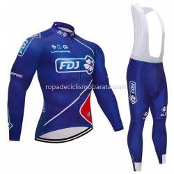 Maillot y Culotte Largos con Tirantes 2018 FDJ M002